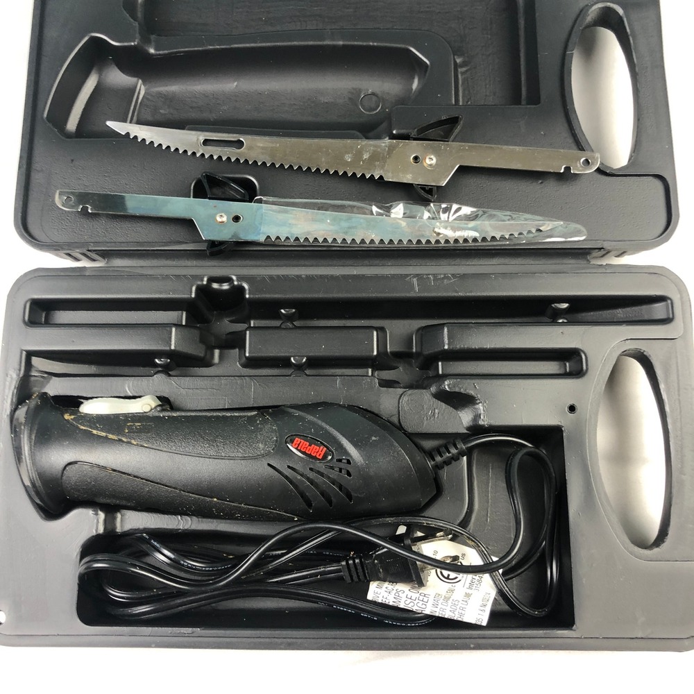 Rapala Deluxe Electric Fillet Knife Set with Case and Two 6 Inch Blades Black